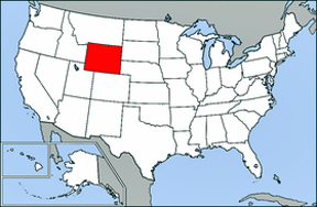 USA map showing location of Wyoming